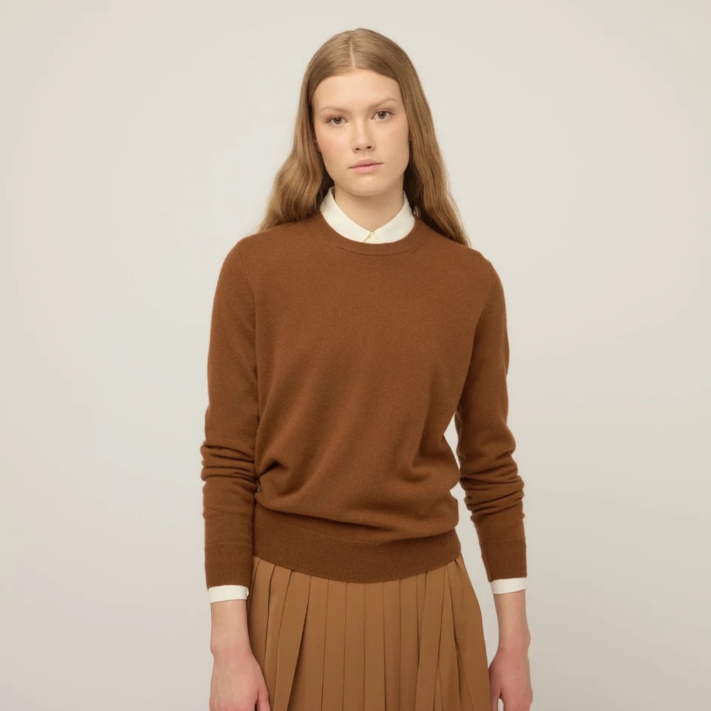 NWT Tilley Cashmere Crewneck Sweater in‎ Brown Size Medium